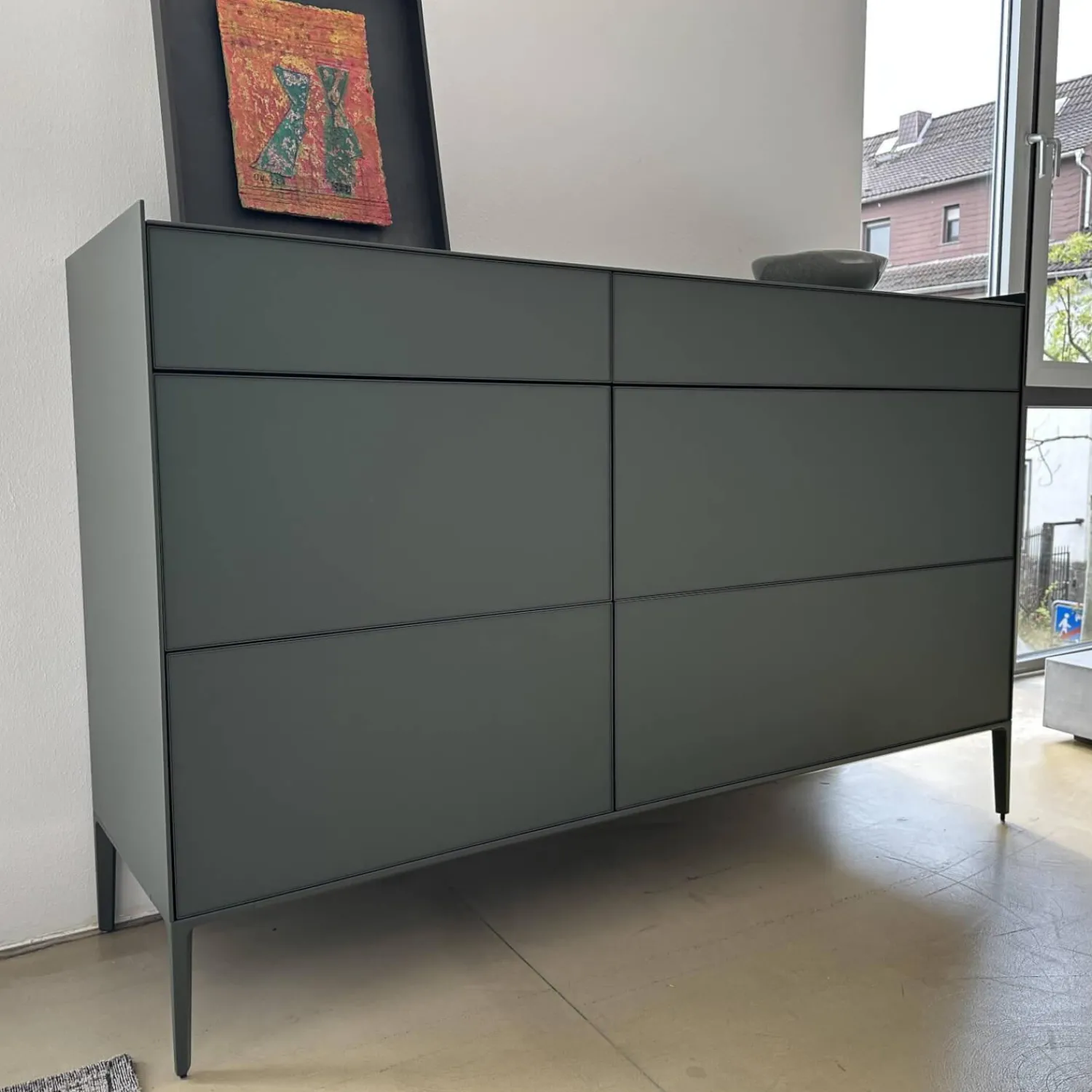Rimadesio Kommoden & Sideboards|Sideboard Self Bold Glas Matt Verde Lichte 147 Grün Gestell Metall Verde Lichte 314 Grün Lackiert