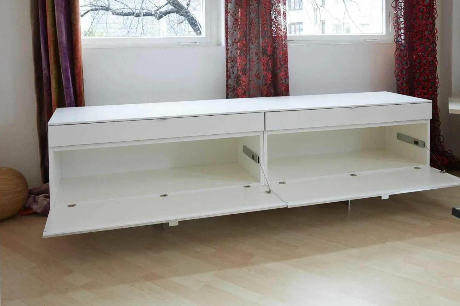 Piure Kommoden & Sideboards|Sideboard Side H o1 Hochglanz Weiß Kufengestell