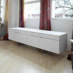 Piure Kommoden & Sideboards|Sideboard Side H o1 Hochglanz Weiß Kufengestell