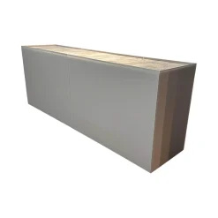 Spectral Smart Furniture Kommoden & Sideboards|Sideboard Side Korpus Smart Lack Pepple Grau Front Glas Pepple Grau Deckplatte Glas Marmor Travertin Beige Glänzend