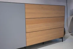 Spectral Smart Furniture Kommoden & Sideboards|Sideboard Side Model 1 Front Fenix Grigio Antrim Grau Und Amerikanische Walnuss Füße Schwarz