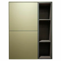 Spectral Smart Furniture Kommoden & Sideboards|Sideboard Side Model 1 Metallic Glas Champagner Grau Beige Satiniert Pebble Grau Lackiert Korpus Furnier Oak Smoked Grau Matt Lackiert Wandmontage Inklusive LED Innenbeleuchtung