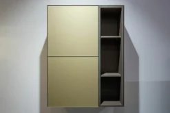 Spectral Smart Furniture Kommoden & Sideboards|Sideboard Side Model 1 Metallic Glas Champagner Grau Beige Satiniert Pebble Grau Lackiert Korpus Furnier Oak Smoked Grau Matt Lackiert Wandmontage Inklusive LED Innenbeleuchtung