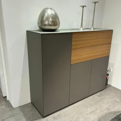 Spectral Smart Furniture Kommoden & Sideboards|Sideboard Side Smart Lack GN Granite Grau Und Smart Lack Fenix FE GRL Grigio Londra Grau Akzente Raw American Walnut