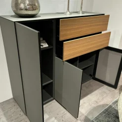 Spectral Smart Furniture Kommoden & Sideboards|Sideboard Side Smart Lack GN Granite Grau Und Smart Lack Fenix FE GRL Grigio Londra Grau Akzente Raw American Walnut