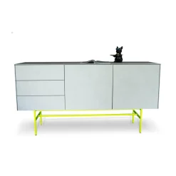 Kettnaker Kommoden & Sideboards|Sideboard Soma Beton Optik Grau Gestell Neon Gelb