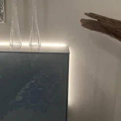 Kettnaker Kommoden & Sideboards|Sideboard Soma Lack Stahlblau Blau Hochglanz Gestell Dunkel Bronze Braun Inklusive Beleuchtung