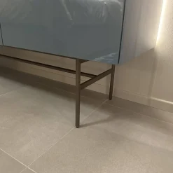 Kettnaker Kommoden & Sideboards|Sideboard Soma Lack Stahlblau Blau Hochglanz Gestell Dunkel Bronze Braun Inklusive Beleuchtung