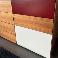 Kettnaker Kommoden & Sideboards|Sideboard Soma Nussbaum Front Lack Taupe Matt Grau Rot Weiß Mit Schubladen Und Tür Mit Regalboden