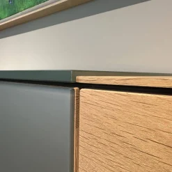 Scholtissek Kommoden & Sideboards|Sideboard Talio Knorrige Eiche Puro Geölt Floatglas 137 Platin Grau Matt