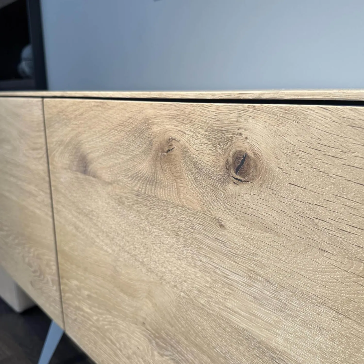 Scholtissek Kommoden & Sideboards|Sideboard Talio Knorrige Eiche Puro Geölt Floatglas 137 Platin Grau Matt