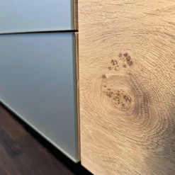 Scholtissek Kommoden & Sideboards|Sideboard Talio Knorrige Eiche Puro Geölt Floatglas 137 Platin Grau Matt