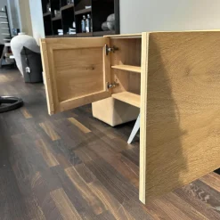 Scholtissek Kommoden & Sideboards|Sideboard Talio Knorrige Eiche Puro Geölt Floatglas 137 Platin Grau Matt