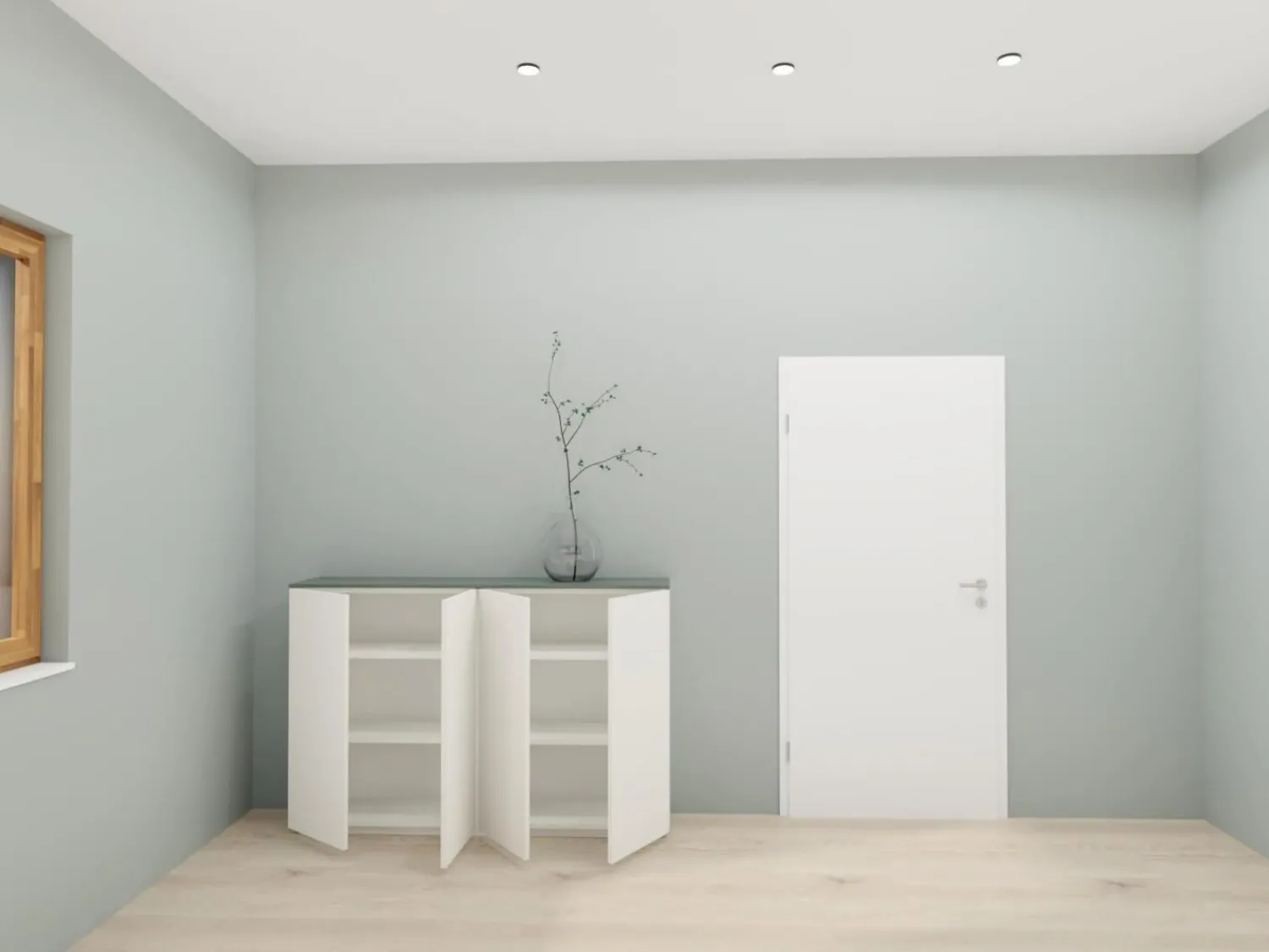 Interlübke Kommoden & Sideboards|Sideboard Tavi Lack Schneeweiß M03 Abdeckplatte Lack Laguna M80 Grau