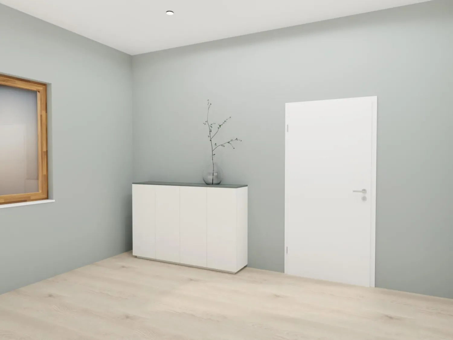 Interlübke Kommoden & Sideboards|Sideboard Tavi Lack Schneeweiß M03 Abdeckplatte Lack Laguna M80 Grau