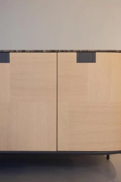 B&B Italia Kommoden & Sideboards|Sideboard Tesaurus Front Eiche Hell Innen Ahorn Frise Abdeckplatte Marmor Emperador Grau