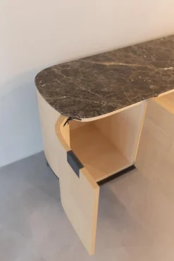 B&B Italia Kommoden & Sideboards|Sideboard Tesaurus Front Eiche Hell Innen Ahorn Frise Abdeckplatte Marmor Emperador Grau