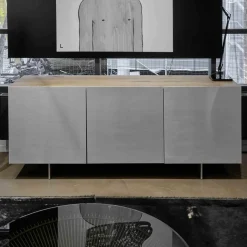 Zoom by Mobimex Kommoden & Sideboards|Sideboard Tix 3 Ulme Aluminium Gebürstet Eloxiert 3-Türig