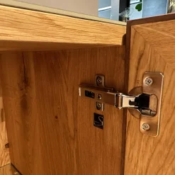 Scholtissek Kommoden & Sideboards|Sideboard Tratum Knorrige Eiche Massiv Floatglas Matt 137 Platin Grau Inklusive Bareinteilung Und Barfach Verspiegelt