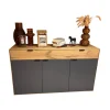 Natura Kommoden & Sideboards|Sideboard Tucson Korpus Wildeiche Front Spalteiche Und Lack Graphitgrau Mit Besteckeinsatz