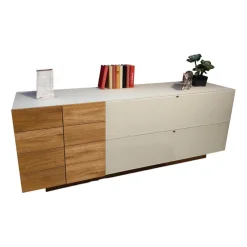 Voglauer Kommoden & Sideboards|Sideboard V-Montana Wildeiche Deckplatte Weißglas Satiniert