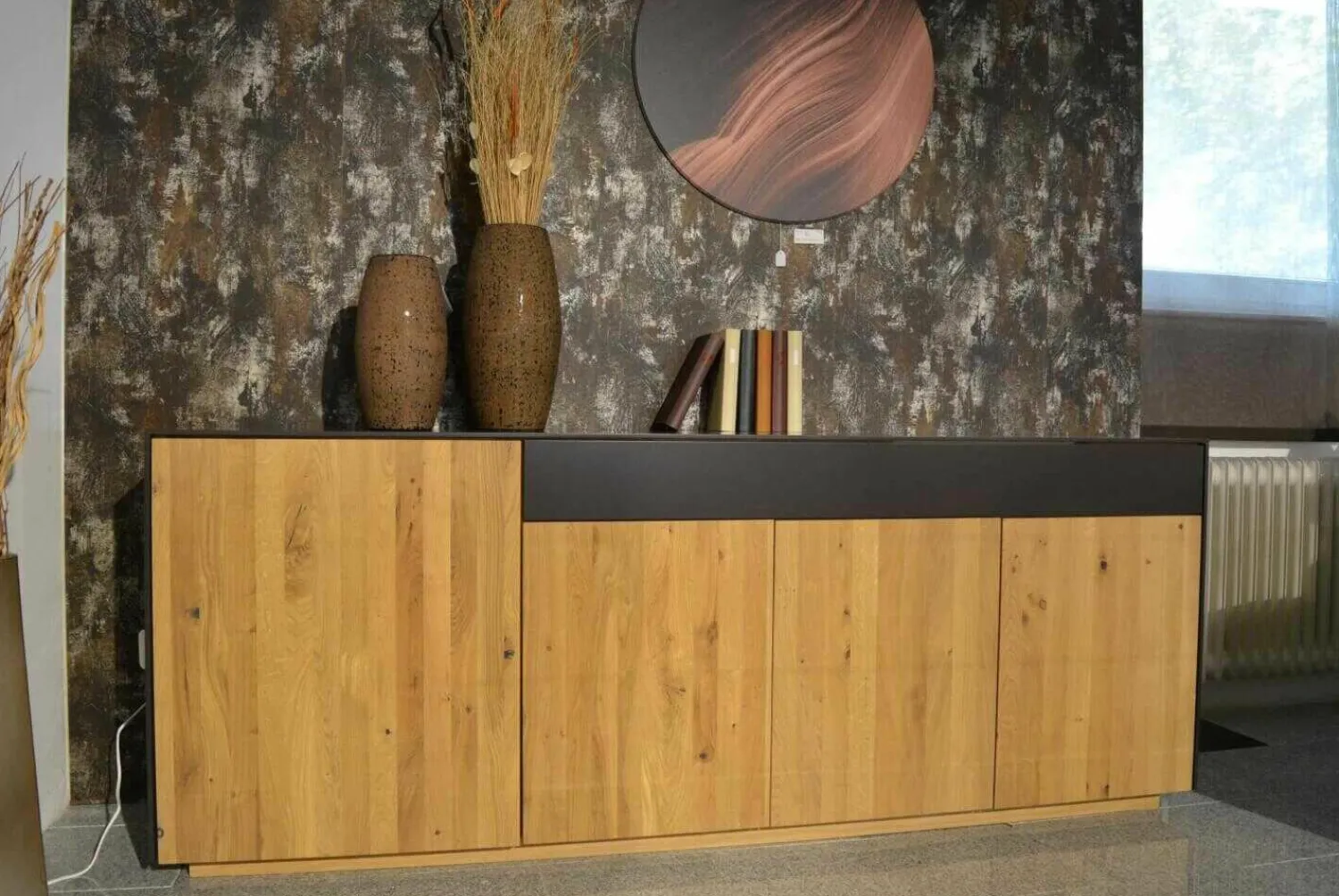 WK Wohnen Kommoden & Sideboards|Sideboard WK 456 Wildeiche Bianco Lack Braun