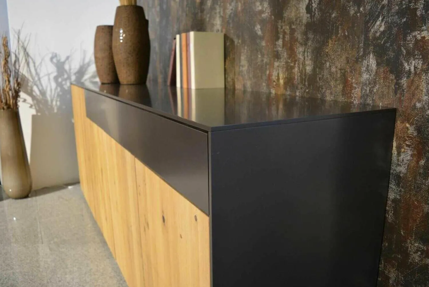 WK Wohnen Kommoden & Sideboards|Sideboard WK 456 Wildeiche Bianco Lack Braun