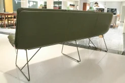 KFF Bänke|Sitzbank Arva 3,5-Sitzer Leder Sauvage Avocado 8116 Grün Drahtkufengestell Struktur Olive