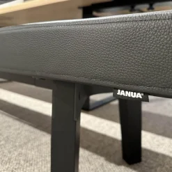 Janua Bänke|Sitzbank BB 32 Connect Leder Orient Ebony Schwarz Gestell Tiefschwarz Pulverbeschichtet Matt Füße Eiche Schwarz