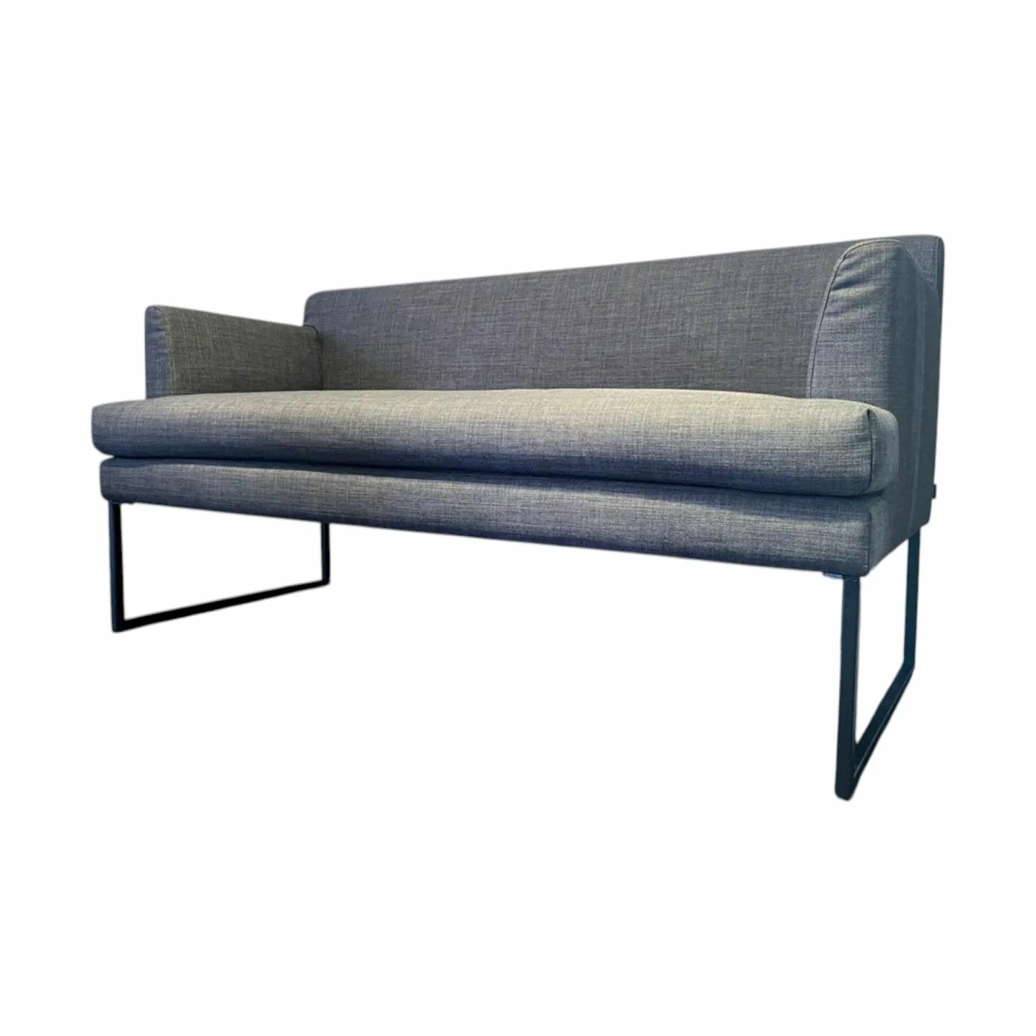 Signet Bänke|Sitzbank Gilbert Stoff Reno Schiefer Grau Meliert Metallkufe Schwarz
