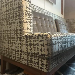 Bielefelder Werkstätten Bänke|Sitzbank Polo Dining Stoff Pisa Dunkelbeige Gestell Nussbaum