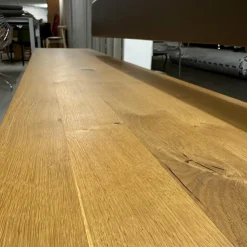 Janua Bänke|Sitzbank SC02 Europäische Eiche Natur Geölt Rückenteil Bezug Leder Elefant Anthrazit