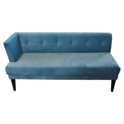 Signet Bänke|Sitzbank Smilla Stoff Atil Türkis Holzfuß Dunkelbraun