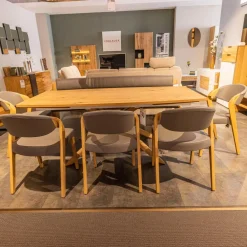 Voglauer Bänke|Sitzbank V Alpin Bezug Leder Montan Lp Cenere Grau Gestell Eiche Altholz Naturöl