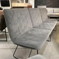 KFF Stuhlsets|Sitzgruppe Arva Stitch Stoff Seven Dolphine 180 Grau Gestell Metall Anthrazit