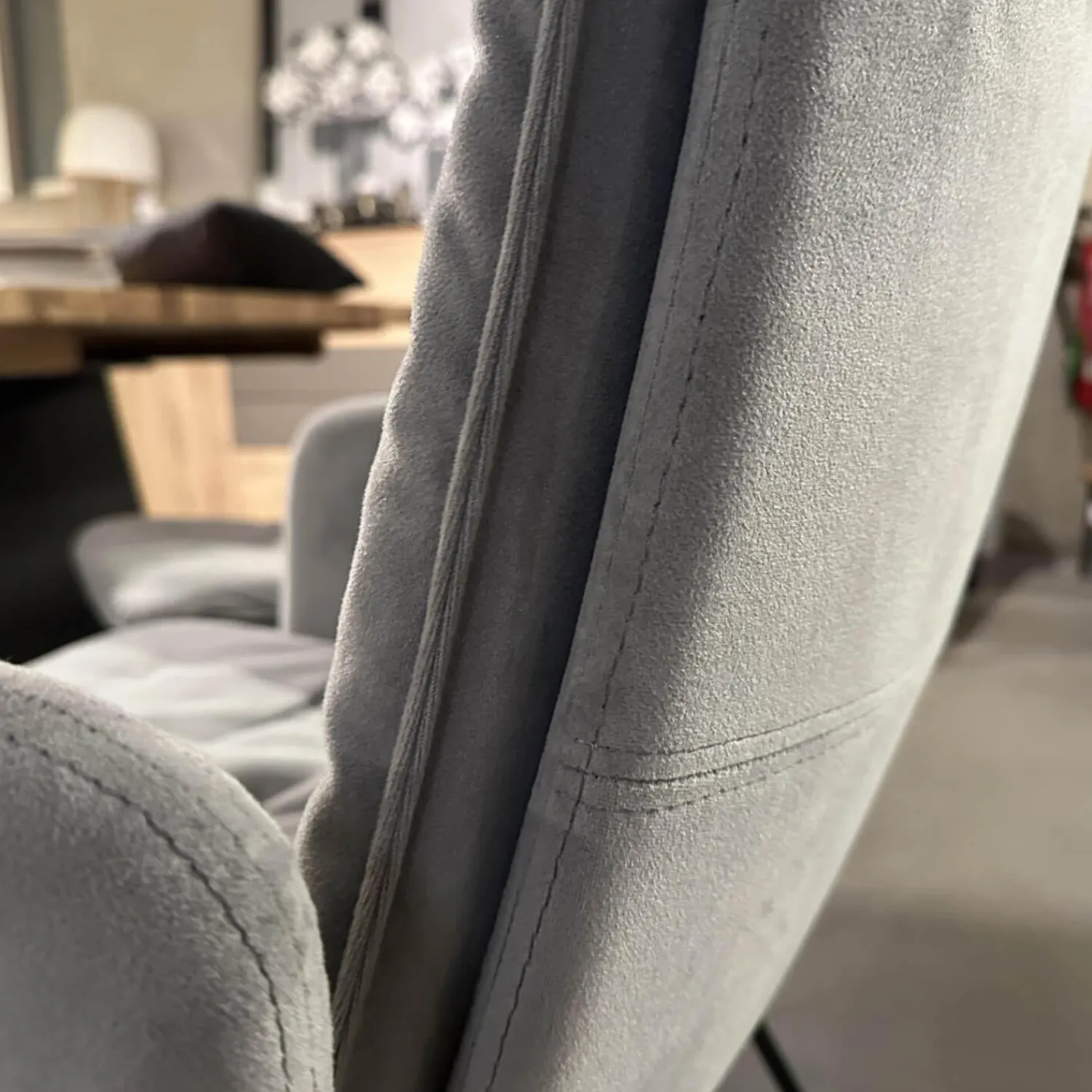 KFF Stuhlsets|Sitzgruppe Arva Stitch Stoff Seven Dolphine 180 Grau Gestell Metall Anthrazit