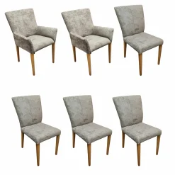 Natura Stuhlsets|Sitzgruppe Edmonton Stoff Havanna 39 Grau Gestell Buche Geölt