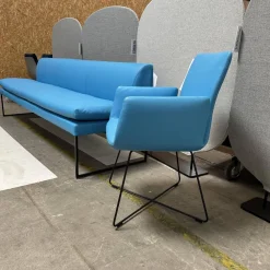 COR Stuhlsets|Sitzgruppe Jalis Und Mell Leder 109 Napoli 5856 Petrol Blau Gestell Draht Schwarz Pulverbeschichtet