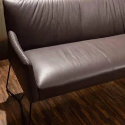 Musterring Stuhlsets|Sitzgruppe Picara Leder 3 Lomé Anthrazit Und Stoff VI Hugo Mustard Gelb Gestell Metall Schwarz