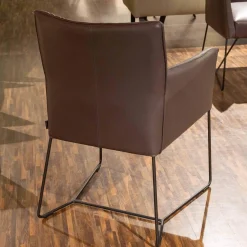 Musterring Stuhlsets|Sitzgruppe Picara Leder 3 Lomé Anthrazit Und Stoff VI Hugo Mustard Gelb Gestell Metall Schwarz