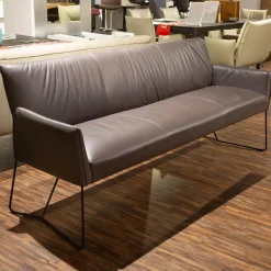 Musterring Stuhlsets|Sitzgruppe Picara Leder 3 Lomé Anthrazit Und Stoff VI Hugo Mustard Gelb Gestell Metall Schwarz