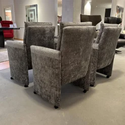 WK Wohnen Stuhlsets|Sitzgruppe Stoff Jab 2 211094 Grau Füße Schwarz