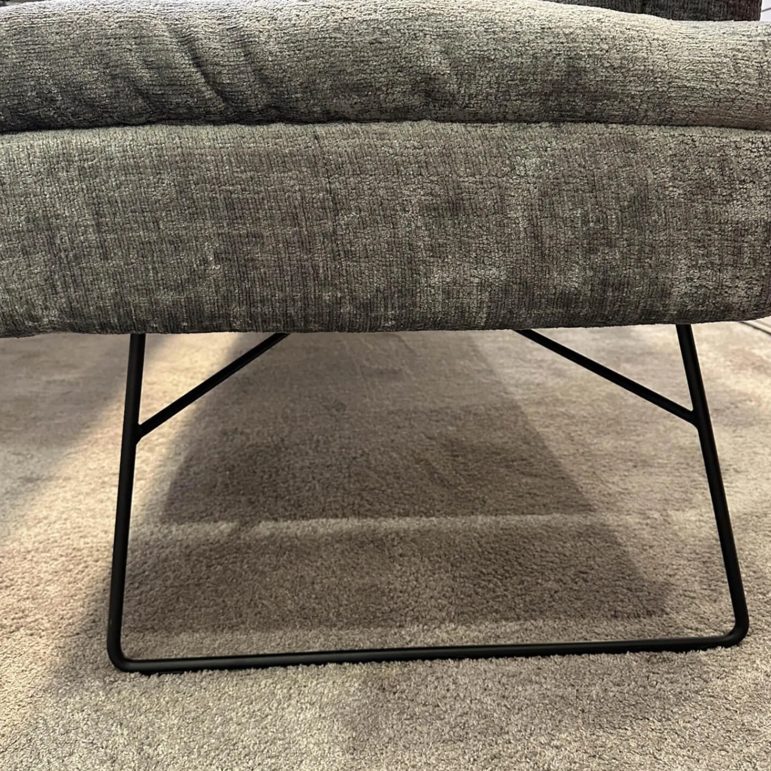 WK Wohnen Stuhlsets|Sitzgruppe Stoff Jab 2 211094 Grau Füße Schwarz