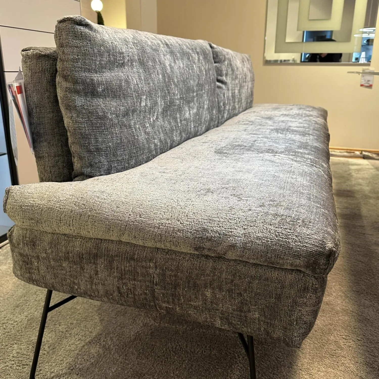 WK Wohnen Stuhlsets|Sitzgruppe Stoff Jab 2 211094 Grau Füße Schwarz