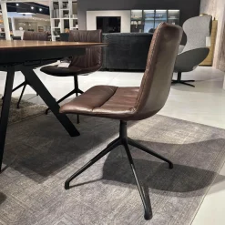 Girsberger Essgruppen|Sitzgruppe Stuhl Marel Und Bank Carim Leder Vitoria Ebony 2122 Dunkelbraun Braun Gestell Aluminium Schwarz