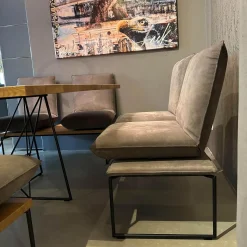 Bullfrog Stuhlsets|Sitzgruppe Tablo Leder Navajo Elefant 2020 63 Plateau Alteiche Und Plateau Bezogen Leder Untergestell Pulverbeschichtet Schwarz Matt Ohne Tisch