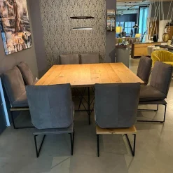 Bullfrog Stuhlsets|Sitzgruppe Tablo Leder Navajo Elefant 2020 63 Plateau Alteiche Und Plateau Bezogen Leder Untergestell Pulverbeschichtet Schwarz Matt Ohne Tisch