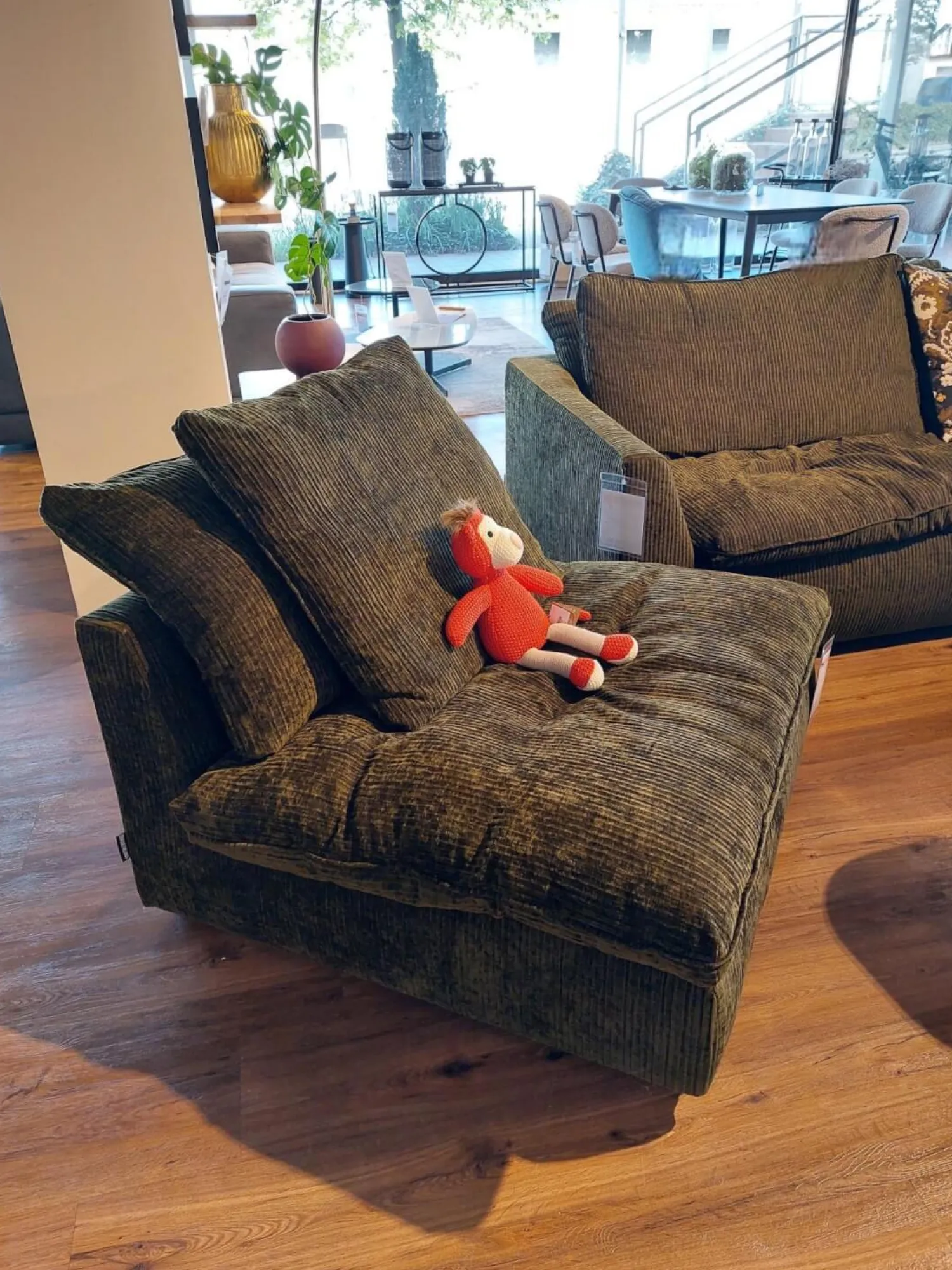 Raum.Freunde Ecksofas|Sitzgruppe Ulf Stoff Diamond Moss 1125 Grün Kunststoffgleiter Schwarz