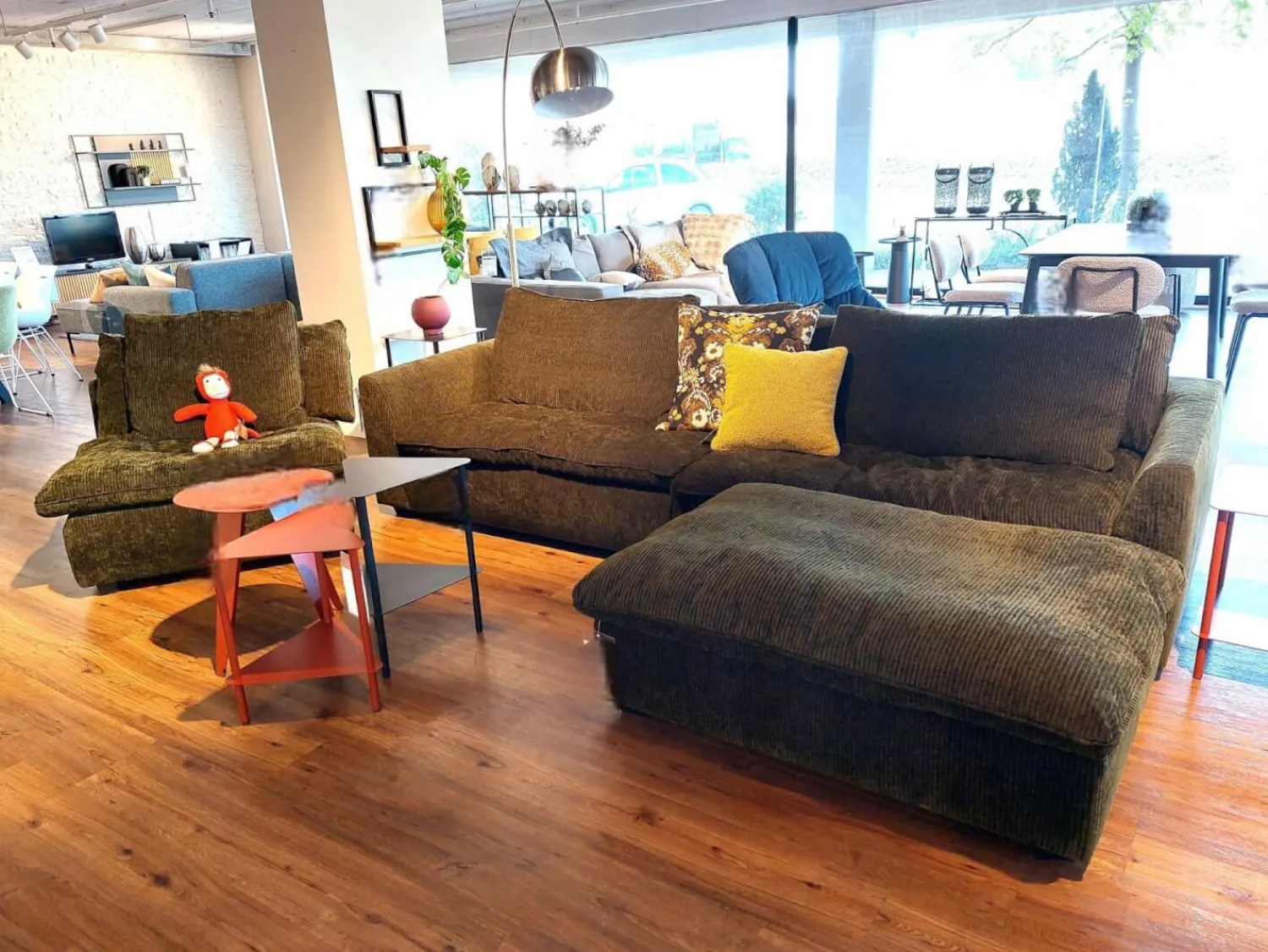 Raum.Freunde Ecksofas|Sitzgruppe Ulf Stoff Diamond Moss 1125 Grün Kunststoffgleiter Schwarz