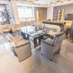 WK Wohnen Stuhlsets|Sitzgruppe WK 790 Bezug Stoff B3094 Basalt Grau Gestell Metall Schwarz